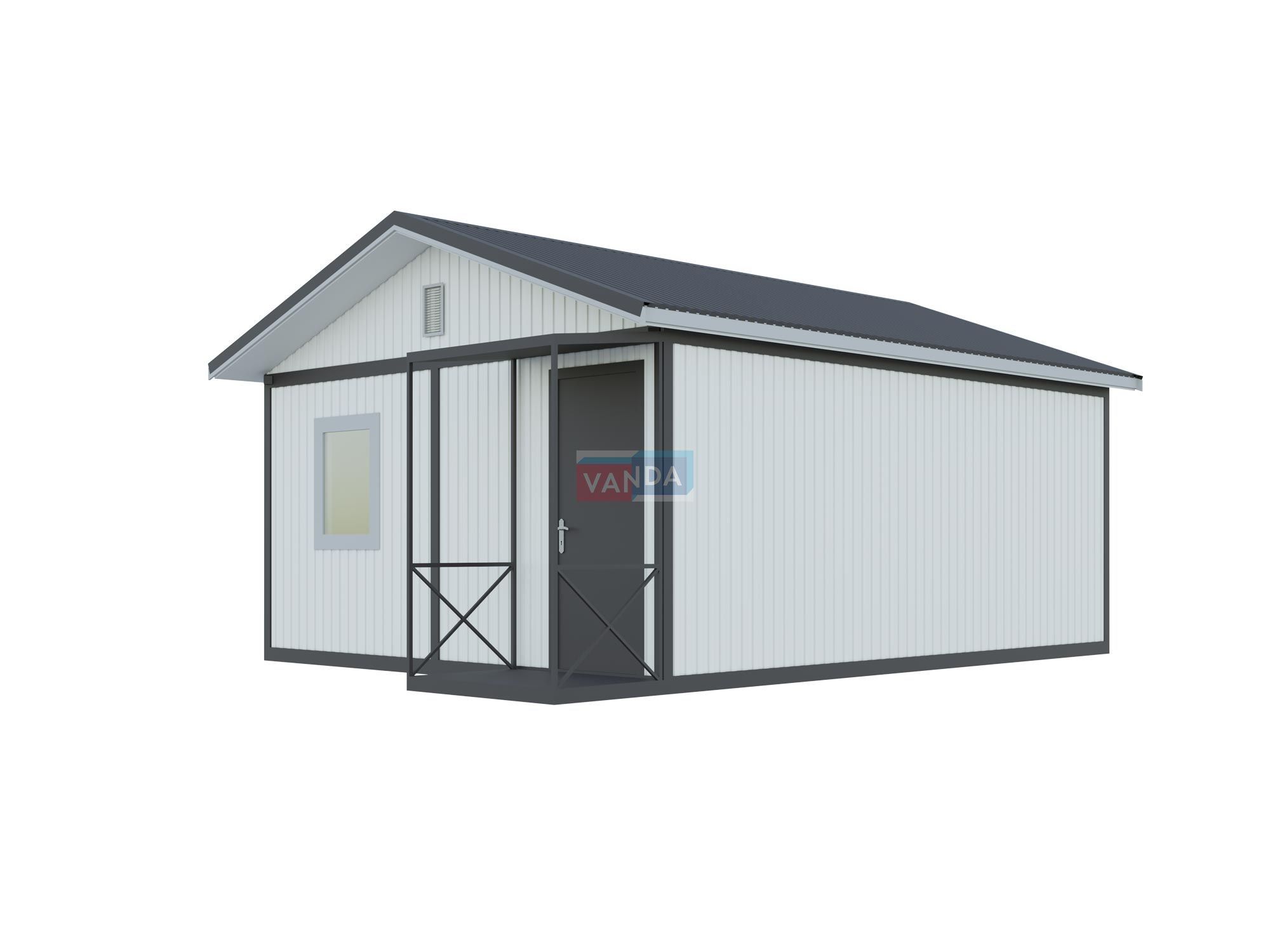 Модульная бытовка с двухскатной крышей 4.8х6.0